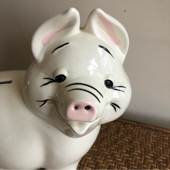 Vintage Rob Roy Large Smiling Piggy Pig Coin Bank - Picture 3 of 10